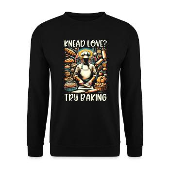 Amateur de pâtisserie drôle Propriétaire de boulangerie Baker - Sweat-shirt Unisexe - noir - Devant - Alina (178cm) & Michal (187cm)