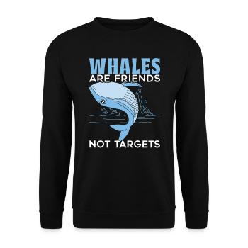 Arrêtez la chasse à la baleine. Sauvetage des baleines vs chasse aux baleines. - Sweat-shirt Unisexe - noir - Devant - Alina (178cm) & Michal (187cm)