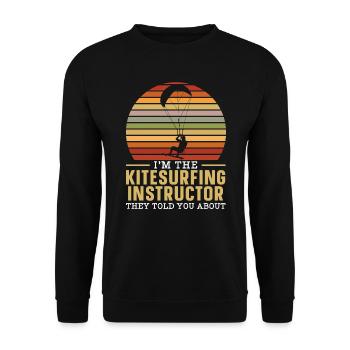 Kitesurfen Kiteboarding Wassersport Kitesurfer - Unisex Pullover - Schwarz - Vorne - Alina (178cm) & Michal (187cm)