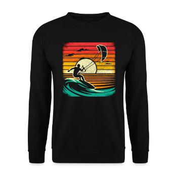 Kitesurfing Kiteboarding Water Sports Kitesurfer - Unisex Sweatshirt - black - Front - Alina (178cm) & Michal (187cm)