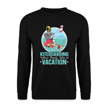 Kitesurfing Kiteboarding Water Sports Kitesurfer - Unisex Sweatshirt - black - Front - Alina (178cm) & Michal (187cm)