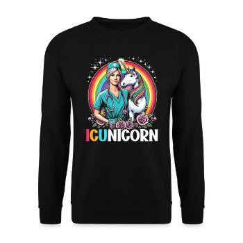 nurse in intensive care, - Unisex Sweatshirt - black - Front - Alina (178cm) & Michal (187cm)