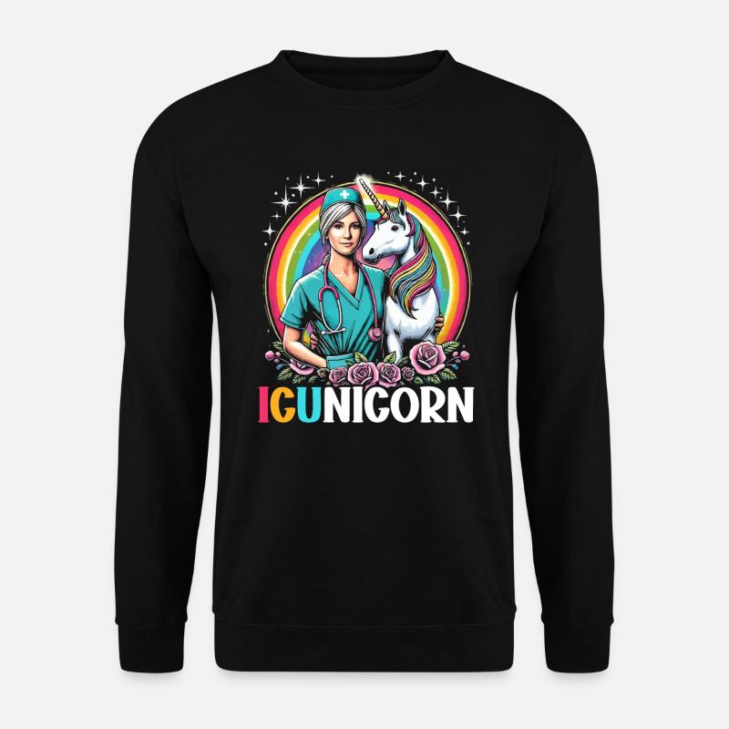 nurse in intensive care, - Unisex Sweatshirt - black
