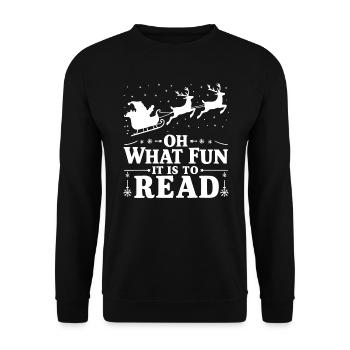 Drôle Noël rat de bibliothèque Père Noël - Sweat-shirt Unisexe - noir - Devant - Alina (178cm) & Michal (187cm)