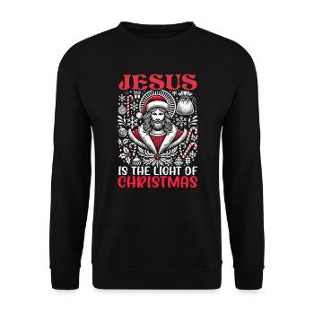 Jesus Christ Christmas Religious - Unisex Sweatshirt - black - Front - Alina (178cm) & Michal (187cm)
