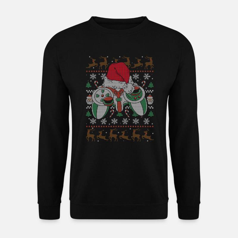 Weihnachten Gamer Videospiel Weihnachtsmann - Unisex Pullover - Schwarz