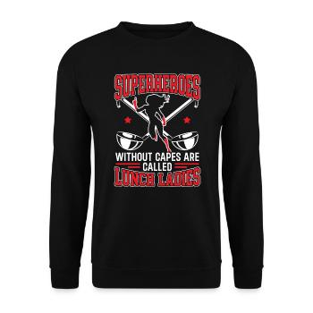 Lunch Lady, School Canteen Worker, Dinner Lady - Unisex Sweatshirt - black - Front - Alina (178cm) & Michal (187cm)