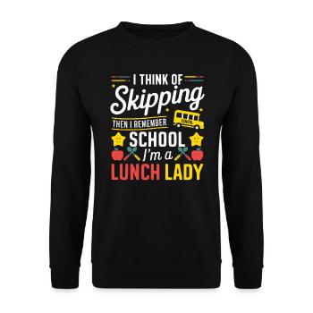 Lunch Lady, School Canteen Worker, Dinner Lady - Unisex Sweatshirt - black - Front - Alina (178cm) & Michal (187cm)