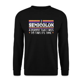 Grammar English funny - Unisex Sweatshirt - black - Front - Alina (178cm) & Michal (187cm)
