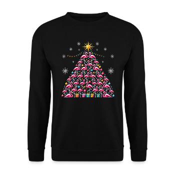 Drôle Noël nain de jardin Père Noël - Sweat-shirt Unisexe - noir - Devant - Alina (178cm) & Michal (187cm)