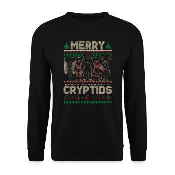 Funny Christmas bigfoot santa claus - Unisex Sweatshirt - black - Front - Alina (178cm) & Michal (187cm)