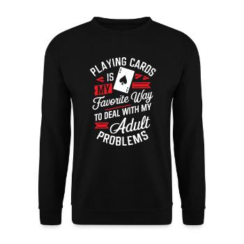 Carte de citation de jeu de poker drôle - Sweat-shirt Unisexe - noir - Devant - Alina (178cm) & Michal (187cm)