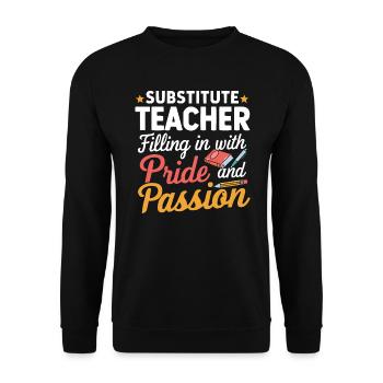 Cool substitute teachers - Unisex Sweatshirt - black - Front - Alina (178cm) & Michal (187cm)