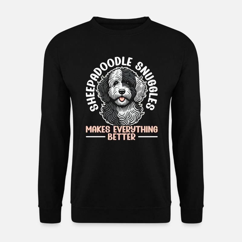 Chien Sheepadoodle mignon - Sweat-shirt Unisexe - noir
