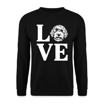 Amour mignon Sheepadoodle chien - Sweat-shirt Unisexe - noir - Devant - Alina (178cm) & Michal (187cm)