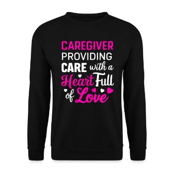 In My Caregiver Era Caregiving Nursing Caregiver - Unisex Pullover - Schwarz - Vorne - Alina (178cm) & Michal (187cm)