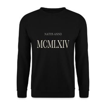 Natus Anno 1964 - Unisex Pullover - Schwarz - Vorne - Alina (178cm) & Michal (187cm)