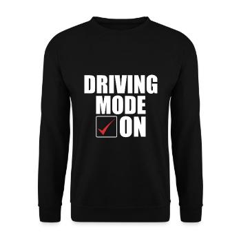 Fahrmodus Ein — Fahrprüfung Jugendlicher Fahrer - Unisex Pullover - Schwarz - Vorne - Alina (178cm) & Michal (187cm)