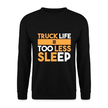 Lkw-Leben = zu wenig Schlaf - Unisex Pullover - Schwarz - Vorne - Alina (178cm) & Michal (187cm)
