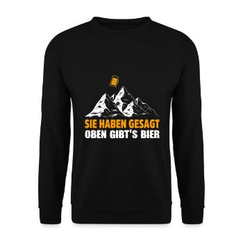 Wandern Geschenk Für Wanderer Berge Trekking - Unisex Pullover - Schwarz - Vorne - Alina (178cm) & Michal (187cm)