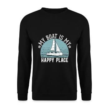 Catamaran Captain Sailboat - Unisex Sweatshirt - black - Front - Alina (178cm) & Michal (187cm)