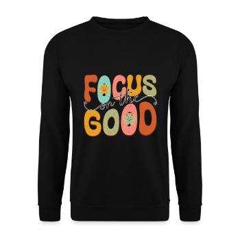 Focus On The Good - Unisex Sweatshirt - black - Front - Alina (178cm) & Michal (187cm)