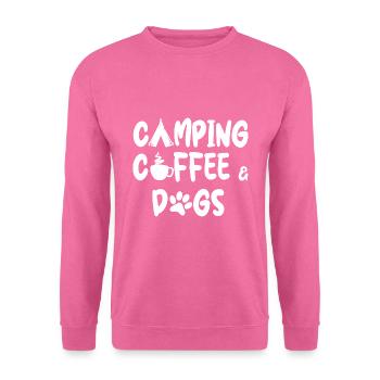 Camping Coffee Dogs Leisure Time Out Camping Holidays - Unisex Sweatshirt - pink - Front