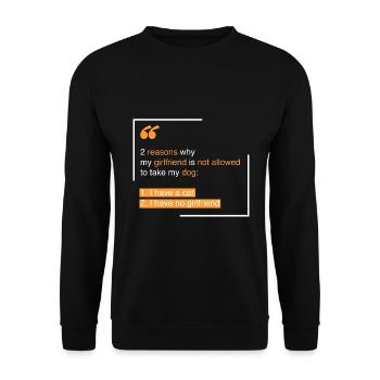 Cat: 2 reasons why my girlfriend - Unisex Sweatshirt - black - Front - Alina (178cm) & Michal (187cm)