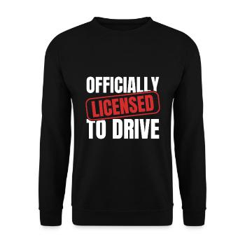Offiziell zugelassene Fahrerlaubnis — Fahrprüfung - Unisex Pullover - Schwarz - Vorne - Alina (178cm) & Michal (187cm)