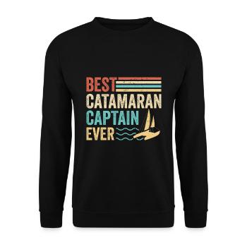 Catamaran Sailing Sailor Best Catamaran Captain - Unisex Sweatshirt - black - Front - Alina (178cm) & Michal (187cm)
