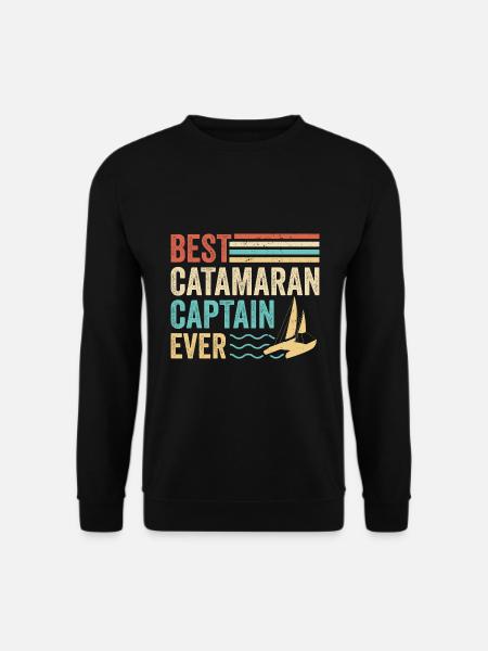 Katamaran Segelsegler Bester Katamaran Kapitän - Unisex Pullover - Schwarz