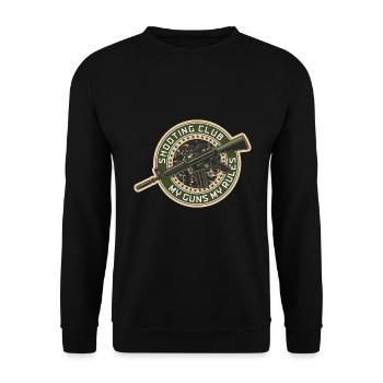 Shooting Club My guns my rules Soldier military - Unisex Sweatshirt - black - Front - Alina (178cm) & Michal (187cm)