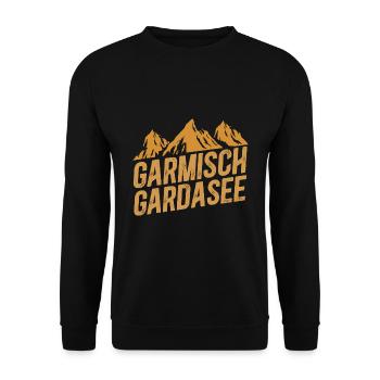 Crossing the Alps Garmisch Lake Garda - Unisex Sweatshirt - black - Front - Alina (178cm) & Michal (187cm)