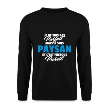 Pas parfait mais paysan - Sweat-shirt Unisexe - noir - Devant - Alina (178cm) & Michal (187cm)