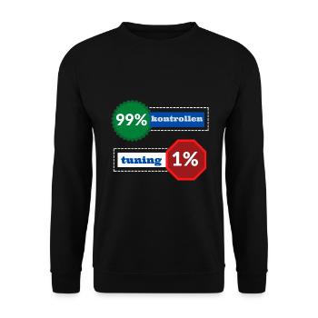 1% Tuning 99% Kontrollen - Unisex Pullover - Schwarz - Vorne - Alina (178cm) & Michal (187cm)
