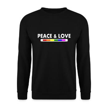 Peace and love - Unisex Sweatshirt - black - Front - Alina (178cm) & Michal (187cm)