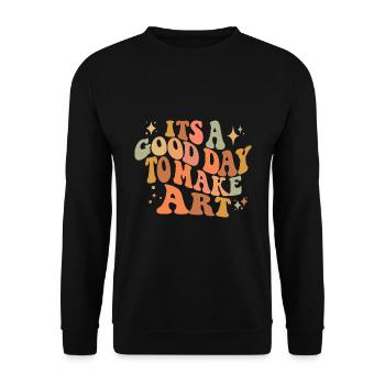 Art Teacher Funny Saying Art Course Art Class - Unisex Sweatshirt - black - Front - Alina (178cm) & Michal (187cm)