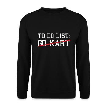 Sport To Do List Go Kart - Unisex Pullover - Schwarz - Vorne - Alina (178cm) & Michal (187cm)