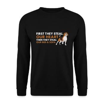 D’abord, ils volent notre cœur Beagle - Sweat-shirt Unisexe - noir - Devant - Alina (178cm) & Michal (187cm)