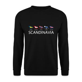 SCANDINAVIA ELK MOOSE Elche Länder Flagge Geschenk - Unisex Pullover - Schwarz - Vorne - Alina (178cm) & Michal (187cm)