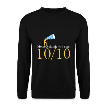 Meine Zukunft wird eine 10/10 - Unisex Pullover - Schwarz - Vorne - Alina (178cm) & Michal (187cm)