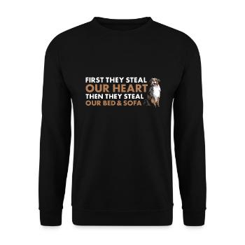Dog First They Steal Our Heart Aussie - Unisex Sweatshirt - black - Front - Alina (178cm) & Michal (187cm)