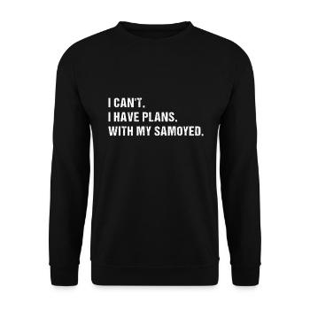 J’ai des projets. Avec mon Samoyède - Sweat-shirt Unisexe - noir - Devant - Alina (178cm) & Michal (187cm)