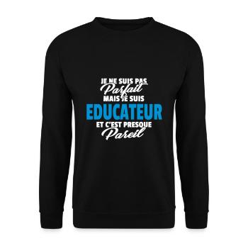 Pas parfait mais éducateur - Sweat-shirt Unisexe - noir - Devant - Alina (178cm) & Michal (187cm)