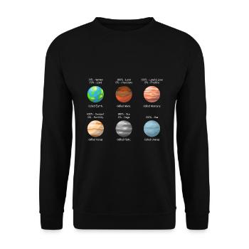 Système solaire Planètes Astronomie - Sweat-shirt Unisexe - noir - Devant - Alina (178cm) & Michal (187cm)