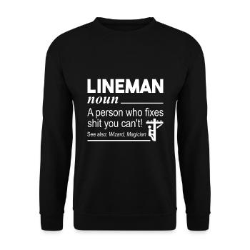 High Voltage Electrician Power Grid - Unisex Sweatshirt - black - Front - Alina (178cm) & Michal (187cm)
