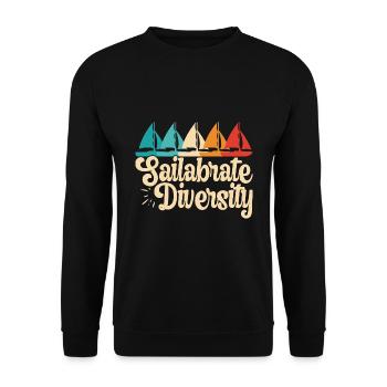 Drôle de voilier pour le capitaine du bateau - Sweat-shirt Unisexe - noir - Devant - Alina (178cm) & Michal (187cm)
