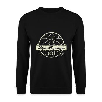 Alpenbezwinger 2023 Alpenüberquerung Finisher - Unisex Pullover - Schwarz - Vorne - Alina (178cm) & Michal (187cm)