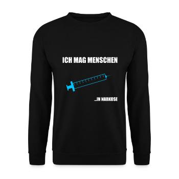 Chirurg Narkose Chefarzt Operation Geschenk - Unisex Pullover - Schwarz - Vorne - Alina (178cm) & Michal (187cm)