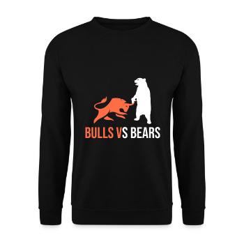 Taureaux VS Ours - Sweat-shirt Unisexe - noir - Devant - Alina (178cm) & Michal (187cm)